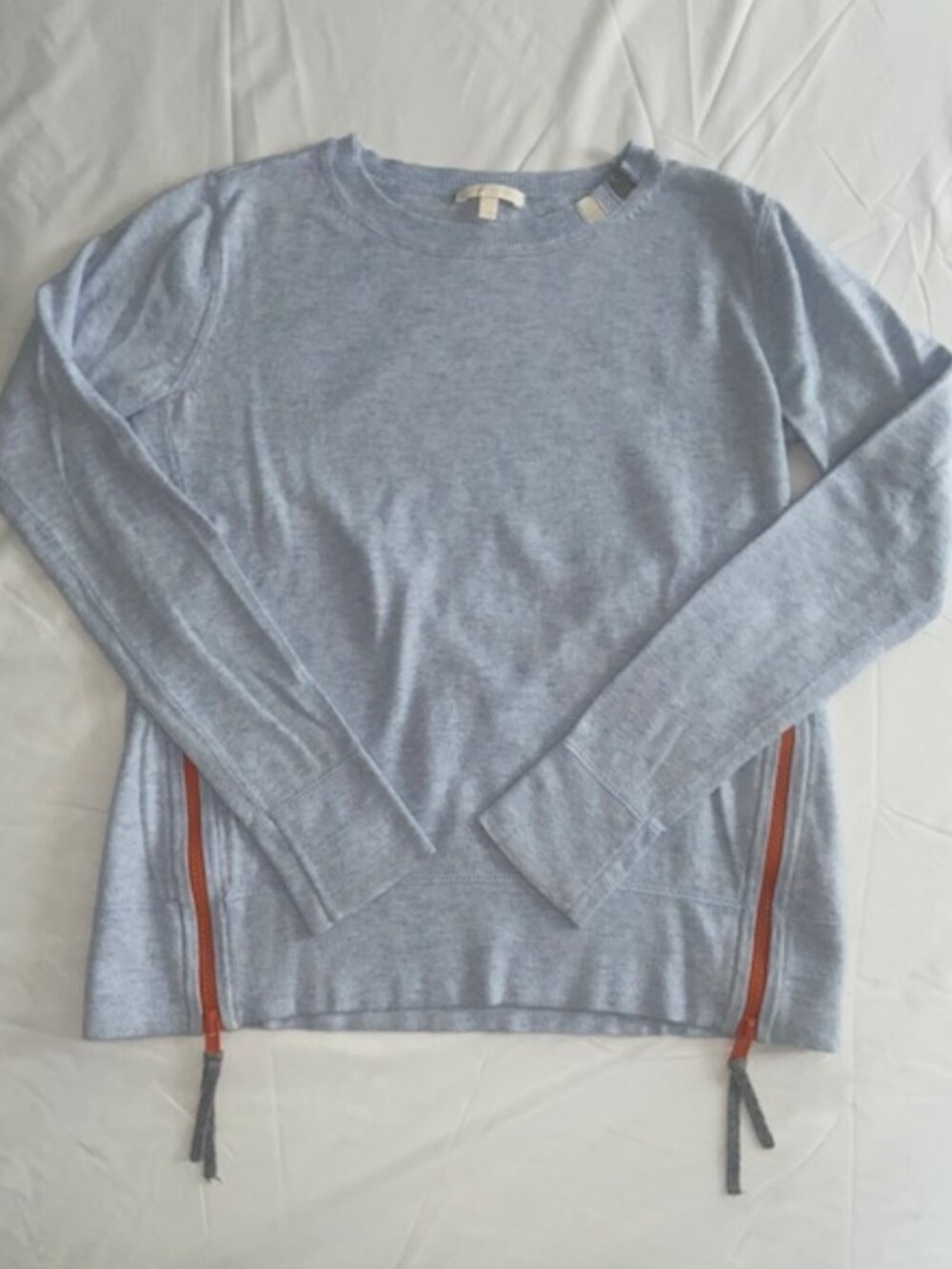 Lisa Todd Light Blue Heathered Cotton Cashmere Blend Sweater Size XS